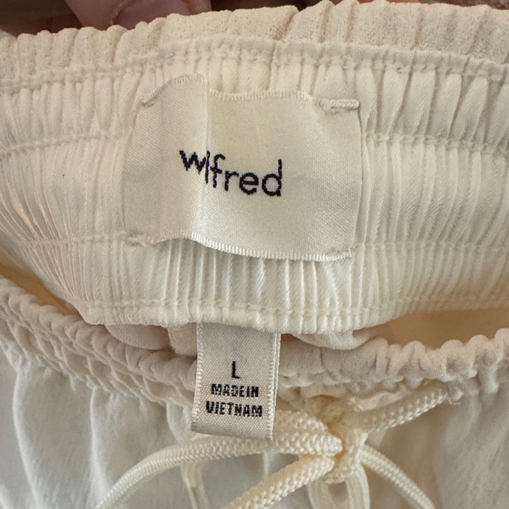 Wilfred Wide Leg Drawstring Pants in White - Picture 2 of 11